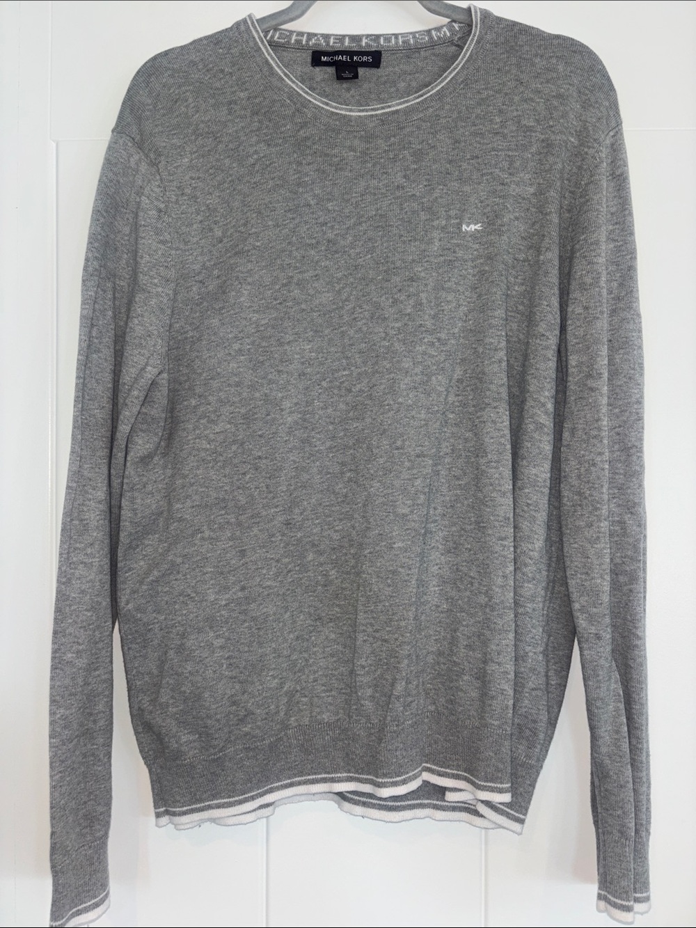Michael Kors Men's Light Gray Crewneck Sweater- Size Large